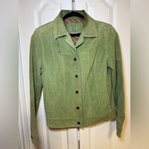 LIVE A LITTLE - Women’s Fall Vintage Inspired Green Leather Jacket in Size M